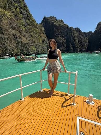 Turquoise lagoon from a boat